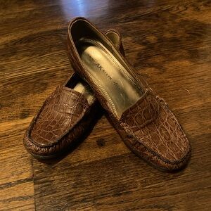 Women's AK by Anne Klein Faux Alligator Leather Loafers